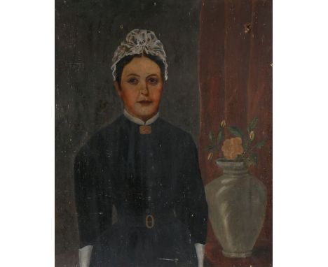 English School (19th Century)Portrait of a Lady in Lace Bonnetoil on canvas76 x 63cm (30'' x 25'') unframed