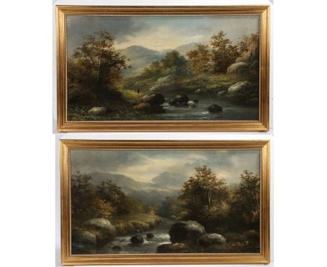 R Marshall (British, 19th Century) River Landscapesboth signed R Marshall (lower left), pair of oils on canvas43 x 79cm (2)