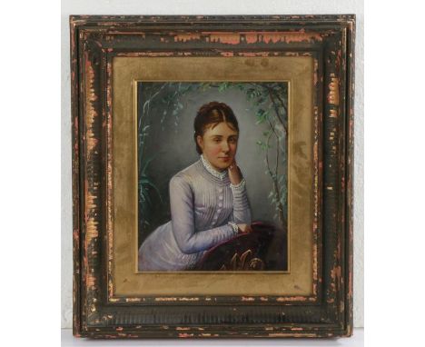 C.P (British, 19th Century)Portrait of a Ladymonogrammed and dated '79, oil on board24 x 19cm (9.5" x 7.5")