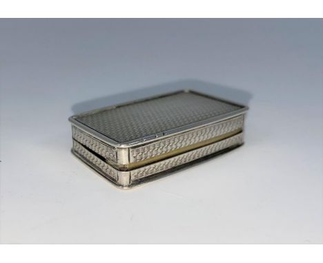 A rectangular engine turned vinaigrette with gilded interior, Birmingham 1831, maker Nathaniel Mills, length 4.5cm (internal 