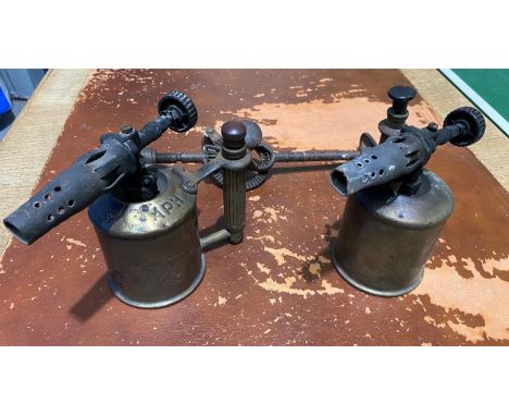 Two vintage Swedish blow lamps etc