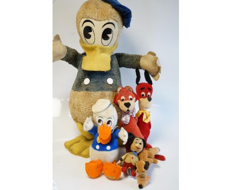A large Merrythought Donald Duck, 60cm high, two more Donald Duck and other Disney characters, some Merrythought (10). Condit