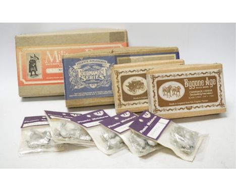 A collection of boxed and packeted white metal models and kits intended for dioramas and war gaming, by manufacturers includi