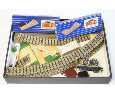 A quantity of Hornby Dublo model railway for 3-rail running, including a boxed Passenger Train set comprising of a BR Duchess