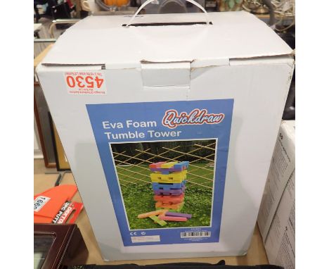 Quickdraw Eva Foam Tumble Tower, boxed. P&amp;P Group 2 (£18+VAT for the first lot and £3+VAT for subsequent lots) 