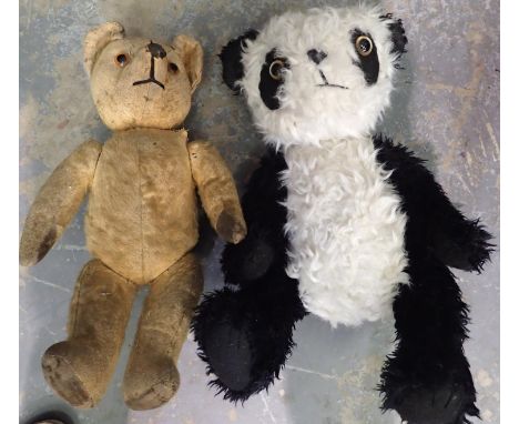 Two childrens plush teddy bears including a panda example. P&amp;P Group 2 (£18+VAT for the first lot and £3+VAT for subseque