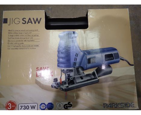 730w jigsaw in hard case. P&amp;P Group 3 (£25+VAT for the first lot and £5+VAT for subsequent lots) 