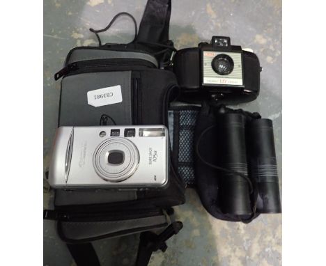 Two cameras and a pair of Jason binoculars. P&amp;P Group 3 (£25+VAT for the first lot and £5+VAT for subsequent lots) 