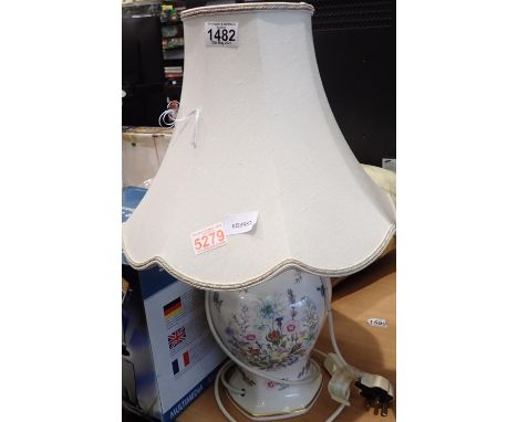 Ceramic table lamp with shade, H: 60 cm. Not available for in-house P&amp;P 