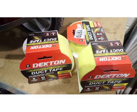 Three rolls of new 50 mm x 10 m reflective duct tape. P&amp;P Group 1 (£14+VAT for the first lot and £1+VAT for subsequent lo