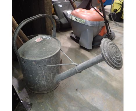 Galvanised watering can, containing mixed tools. Not available for in-house P&amp;P 