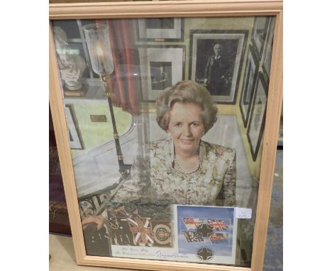 The Union flag Bi-Centennial first day cover, signed by Margaret Thatcher, 30 x 48 cm, 1801-2001. Not available for in-house 