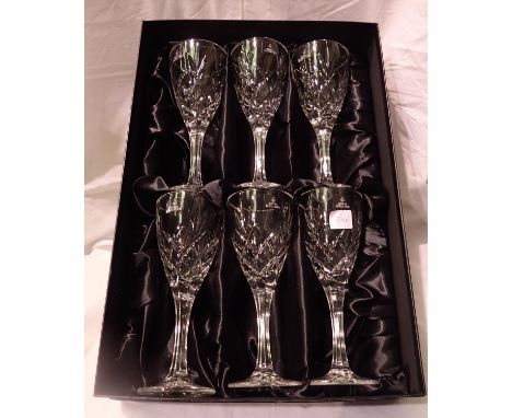 Boxed set of six Royal Doulton large wine glasses. P&amp;P Group 3 (£25+VAT for the first lot and £5+VAT for subsequent lots)