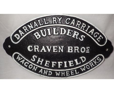 Cast iron Craven Brothers Coach Builders sign, W: 20 cm. P&amp;P Group 1 (£14+VAT for the first lot and £1+VAT for subsequent