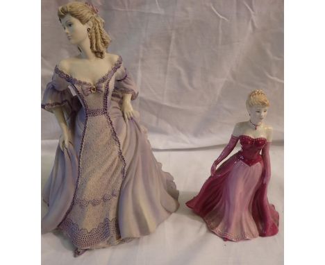 Two Coalport figurines including Heart to Heart, largest H: 22 cm. P&amp;P Group 3 (£25+VAT for the first lot and £5+VAT for 