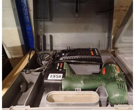 Bosch drill with battery, charger and case. Not available for in-house P&amp;P 