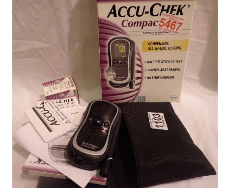 Accu-Chek compact and a blood glucose monitoring system. P&amp;P Group 1 (£14+VAT for the first lot and £1+VAT for subsequent