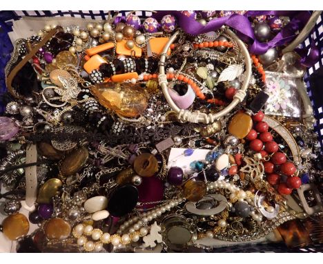 Large quantity of costume jewellery including beaded necklaces, earrings etc. P&amp;P Group 1 (£14+VAT for the first lot and 