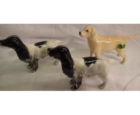 Three Beswick dogs, largest H: 80 mm, no cracks or chips. P&amp;P Group 2 (£18+VAT for the first lot and £3+VAT for subsequen