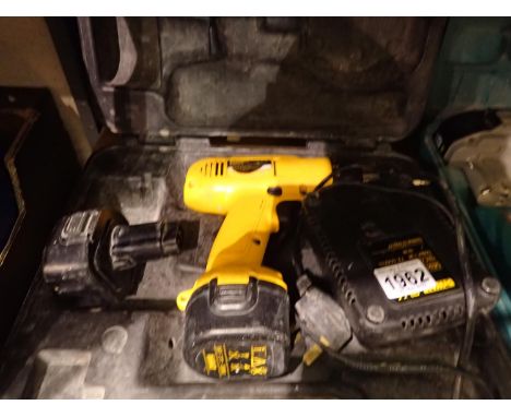 DeWalt drill with battery charger, cased. Not available for in-house P&amp;P 