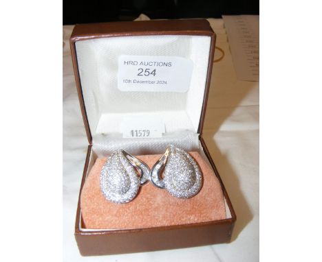 A pair of 18ct white gold diamond earrings (approx. 3 carat total) CONDITION REPORT We have attached a number of additional i