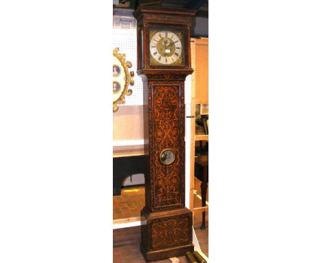 Daniel Le Count of London - a late 17th century marquetry longcase clock - the square silvered dial engraved 'D Le Count, Lon