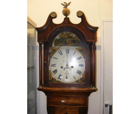 A 19th century eight day Grandfather clock with separate second hand and date aperture