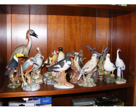 A selection of ceramic bird ornaments