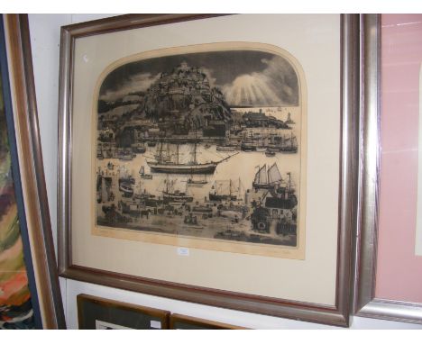 GRAHAM CLARKE - an etching entitled 'Harbour' Limited Edition number 1/100, signed in pencil by the artist to the mount - 58c