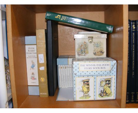 Winnie the Pooh and Peter Rabbit assorted books, together with Mickey Mouse Disney Showcase Collection 