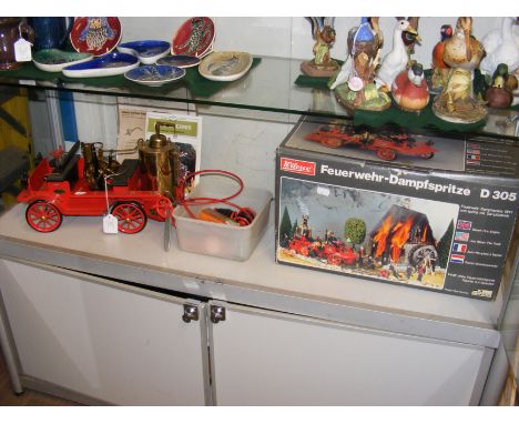 A large live steam Fire Engine with original box and papers