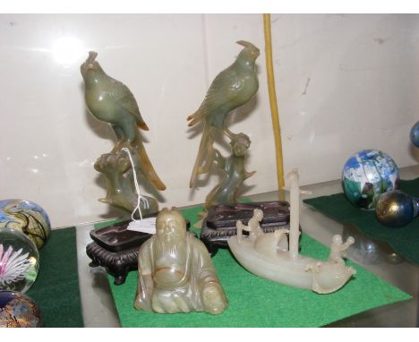 Jade bird carvings etc.CONDITION REPORT.