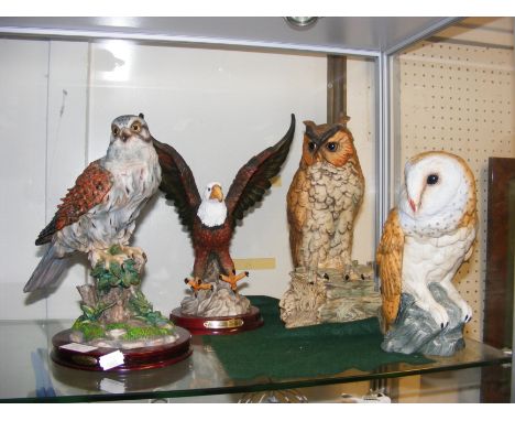 Four various model birds