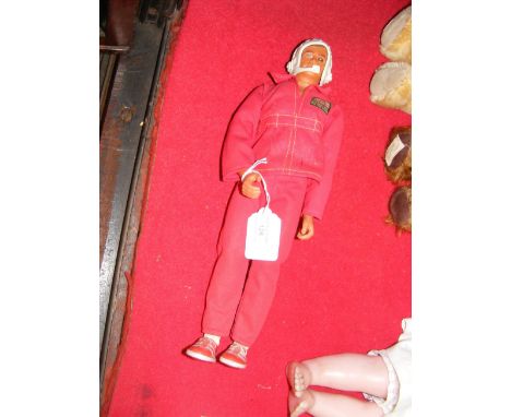 A vintage Six Million Dollar Man action figure - 33cms tall