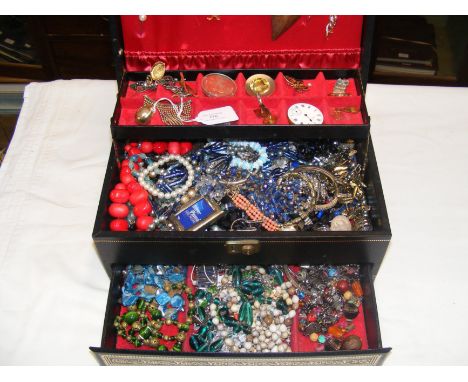 A jewellery box of costume jewellery