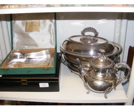 Christofle cutlery, together with silver plated items  CONDITION REPORT Two patterns, as seen in additional images.Of the fir