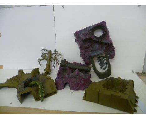 Mattel He-Man Masters of the Universe Snake Mountain and Fright Zone (play worn, a/f)