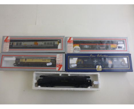 Four boxed OO gauge Lima engines including Loco CL 47145 'Merddin Emrys', Loco CL 37 'William Cookworthy', Class 73101 Pullma