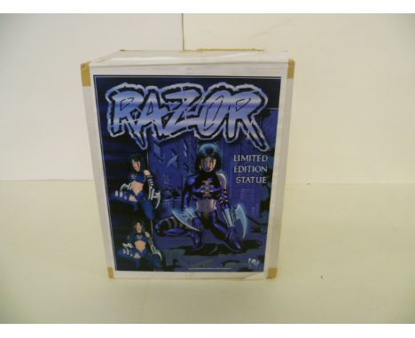 Boxed Rendition Limited Edition Razor statue, item very good condition with some damage to box