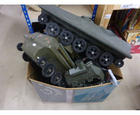 Group of Action Man vehicles including vintage Tank, boat etc
