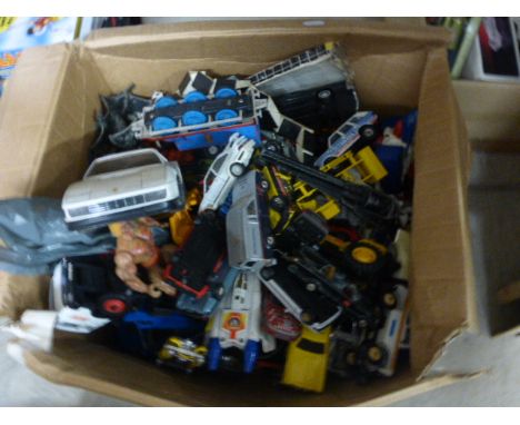 Large quantity of vintage play worn die-cast including Corgi, Matchbox etc