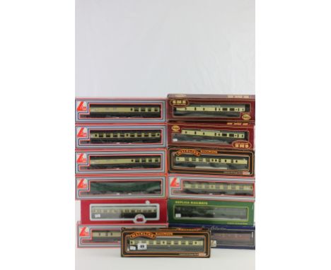 Thirteen boxed OO gauge coaches including Lima x 7, GMR Great Model Railway x 2 (54208-9 & 54209-2), Mainline x 2 (37-105 & 3