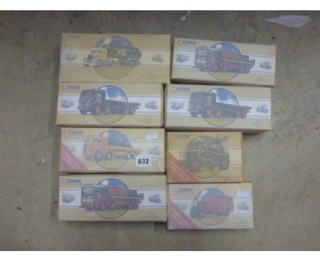 Eight boxed Road Transport from Corgi including 97956 Pickfords x 2, 97840 Shell Mex/BP, 97368 Pickfords, 97931 Greenall Whit