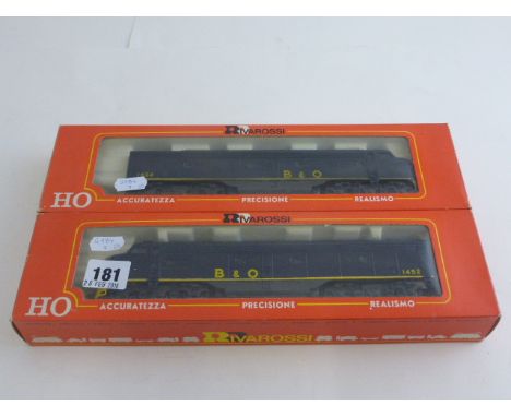 Boxed HO Rivarossi US Railways 1928 Baltimore & Ohio GM EMD E-8 diesel electric locomotive plus a boxed HO Rivarossi B & O du