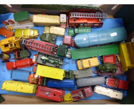 Collection of vintage play worn die-cast vehicles including Dinky, Corgi etc including Corgi Chipperfield Circus Morris Mini 