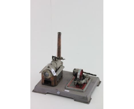Vintage Wilesco stationary steam engine base is 30 x 25cm approx