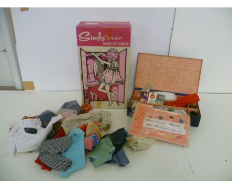 Group of vintage Sindy & Barbie including carded Mattel Barbie and Midge accessory, clothing, heads and a boxed Sindy's own W