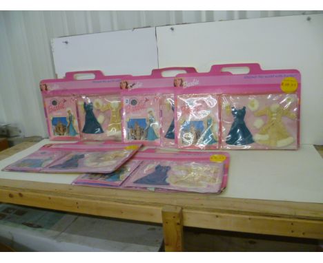 Five large carded and unopened Mattel Barbie 'Discover the World' clothing packs - all Russia