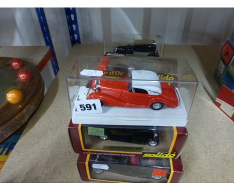 Ten boxed/cased Solido die-cast vehicles including Age d'Or x 7 (three without cases) and l'age d'or x 3 (154, 149 x 2)