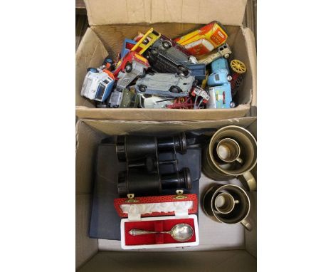 A selection of Gentlemen's collectables, to include model vehicles, binoculars, etc.